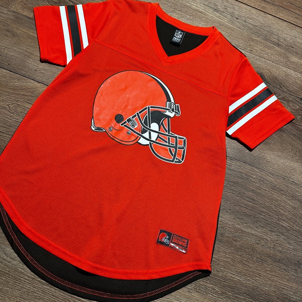 NFL Team Apparel Cleveland Browns Orange Jersey Shirt Women Medium